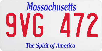 MA license plate 9VG472