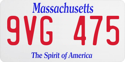 MA license plate 9VG475
