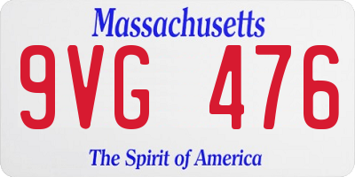 MA license plate 9VG476