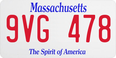 MA license plate 9VG478