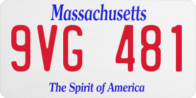 MA license plate 9VG481