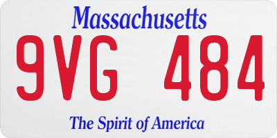 MA license plate 9VG484