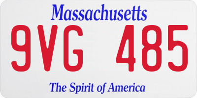 MA license plate 9VG485