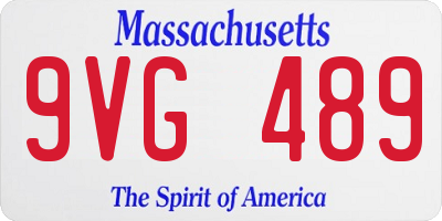 MA license plate 9VG489