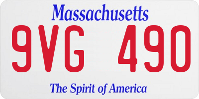MA license plate 9VG490