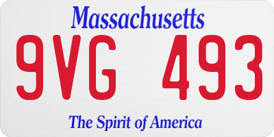 MA license plate 9VG493