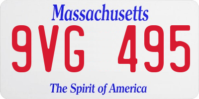 MA license plate 9VG495