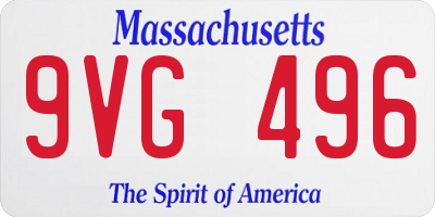 MA license plate 9VG496