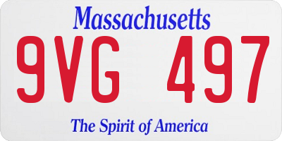 MA license plate 9VG497