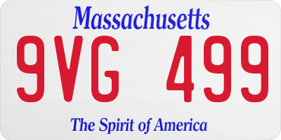 MA license plate 9VG499