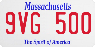 MA license plate 9VG500