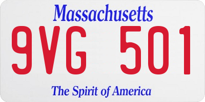 MA license plate 9VG501