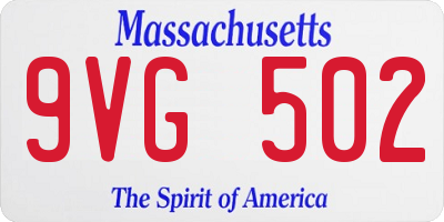 MA license plate 9VG502