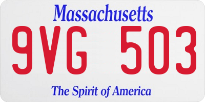 MA license plate 9VG503
