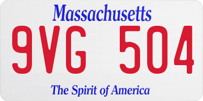 MA license plate 9VG504
