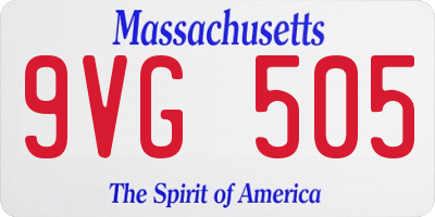MA license plate 9VG505