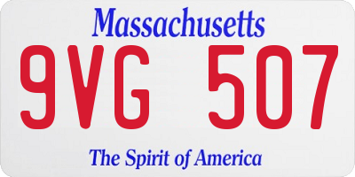 MA license plate 9VG507