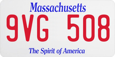 MA license plate 9VG508