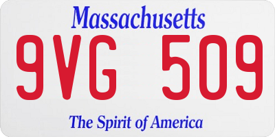 MA license plate 9VG509