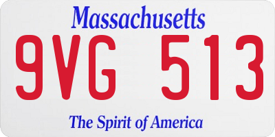 MA license plate 9VG513