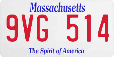 MA license plate 9VG514