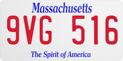 MA license plate 9VG516