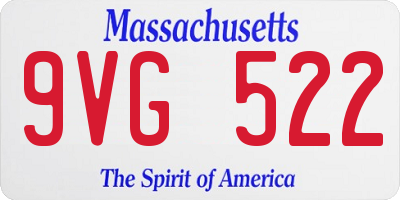 MA license plate 9VG522
