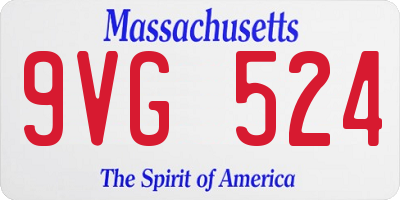 MA license plate 9VG524