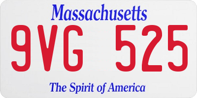 MA license plate 9VG525