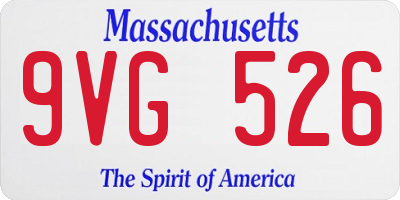 MA license plate 9VG526