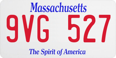 MA license plate 9VG527