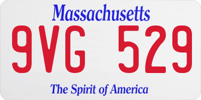 MA license plate 9VG529
