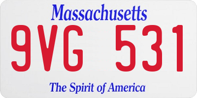 MA license plate 9VG531