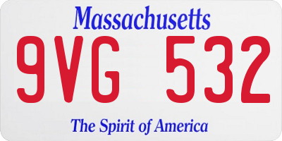 MA license plate 9VG532
