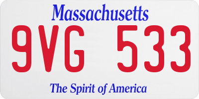 MA license plate 9VG533