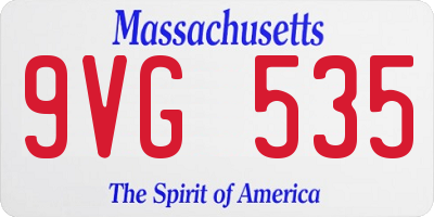 MA license plate 9VG535