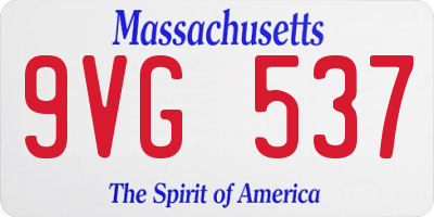 MA license plate 9VG537