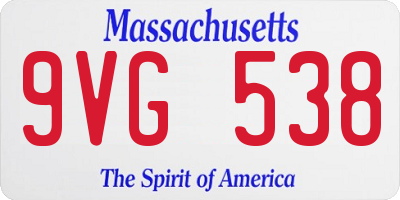 MA license plate 9VG538