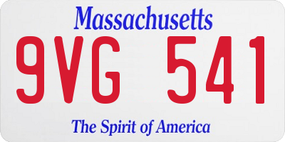 MA license plate 9VG541