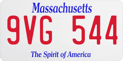 MA license plate 9VG544