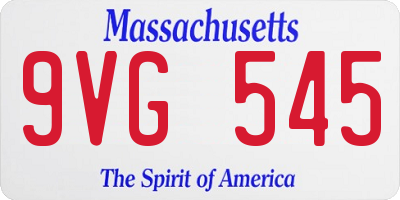 MA license plate 9VG545