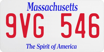 MA license plate 9VG546