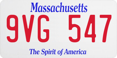 MA license plate 9VG547