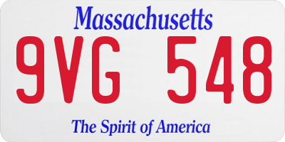 MA license plate 9VG548