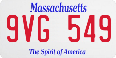 MA license plate 9VG549