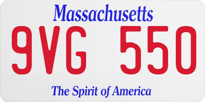 MA license plate 9VG550