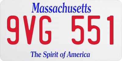 MA license plate 9VG551
