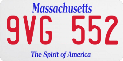 MA license plate 9VG552