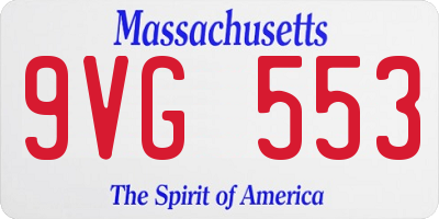MA license plate 9VG553