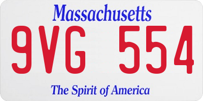MA license plate 9VG554